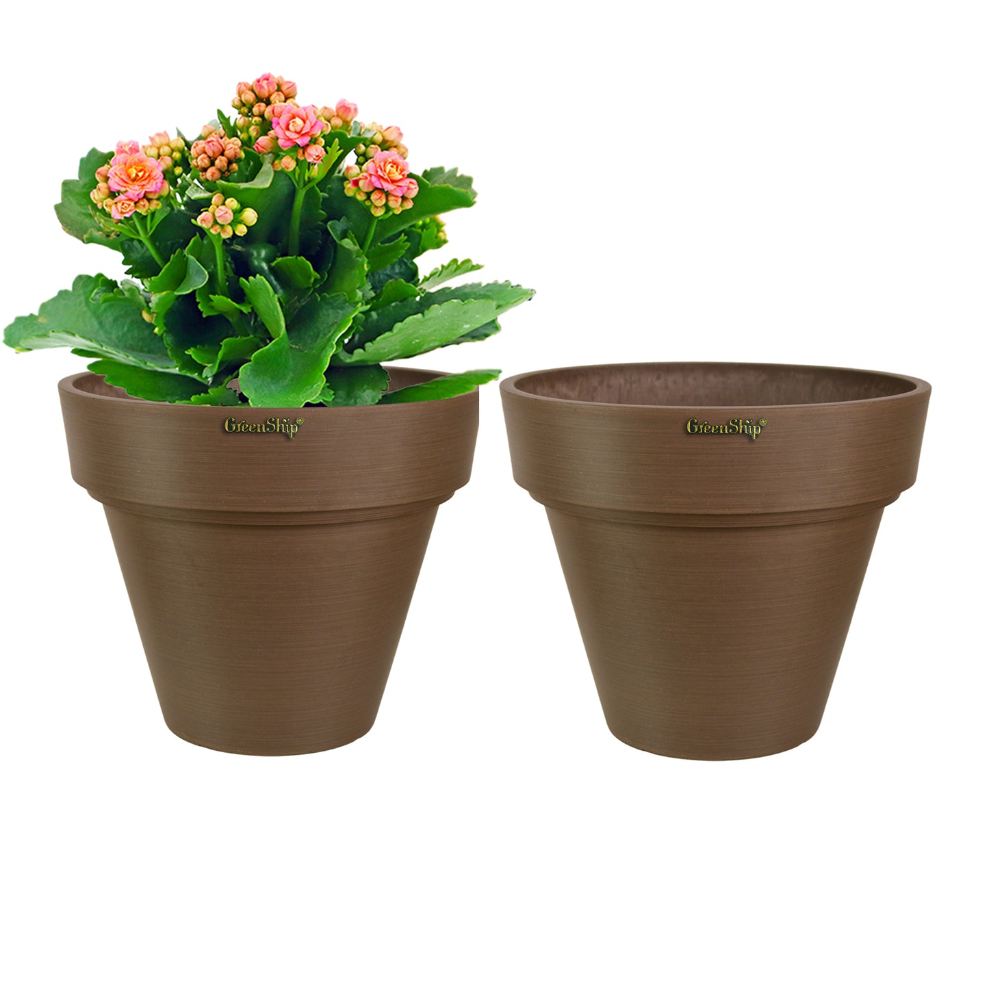 GreenShip 10 inch or 12 inch Large Planter with Drainage Hole,Modern Plant Pots for Indoor Outdoor Garden Plants and Flowers(Plants Not Included)