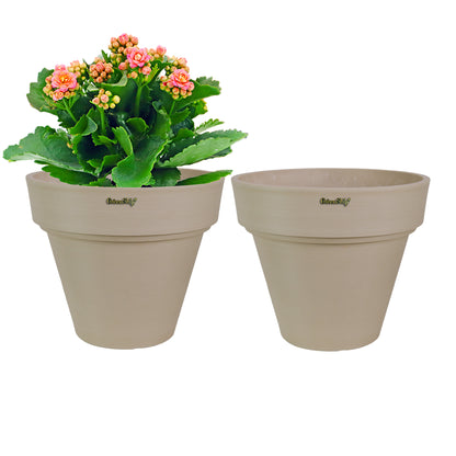 GreenShip 10 inch or 12 inch Large Planter with Drainage Hole,Modern Plant Pots for Indoor Outdoor Garden Plants and Flowers(Plants Not Included)