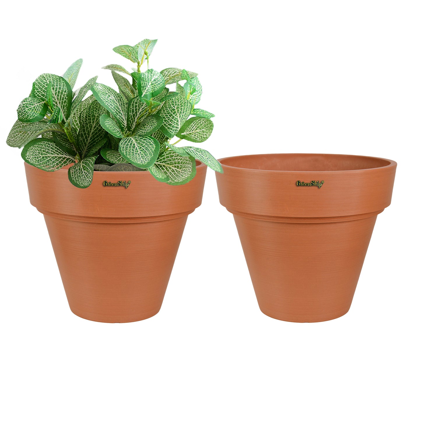 GreenShip 10 inch or 12 inch Large Planter with Drainage Hole,Modern Plant Pots for Indoor Outdoor Garden Plants and Flowers(Plants Not Included)