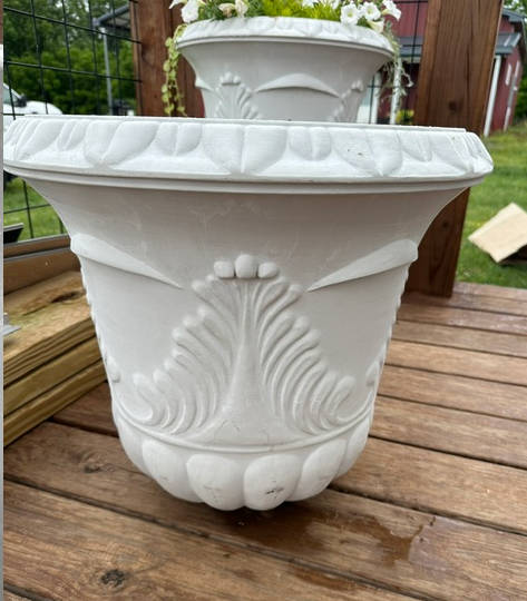Pedestal Base for Large White Pot