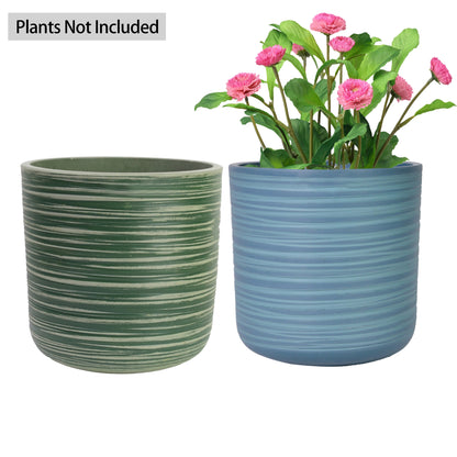 GreenShip Planter for Indoor Plants,8 inch or 10 inch Plant Pots with Drainage Hole,Modern Plant Pots,Decorative Flower Pots(Plants Not Included)