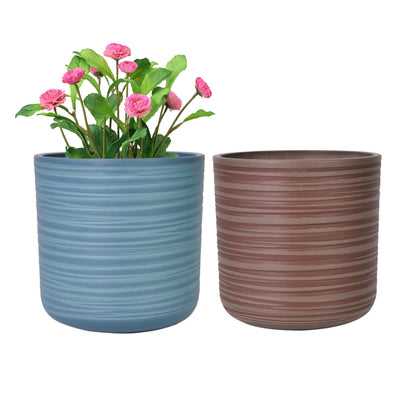 GreenShip Planter for Indoor Plants,8 inch or 10 inch Plant Pots with Drainage Hole,Modern Plant Pots,Decorative Flower Pots(Plants Not Included)