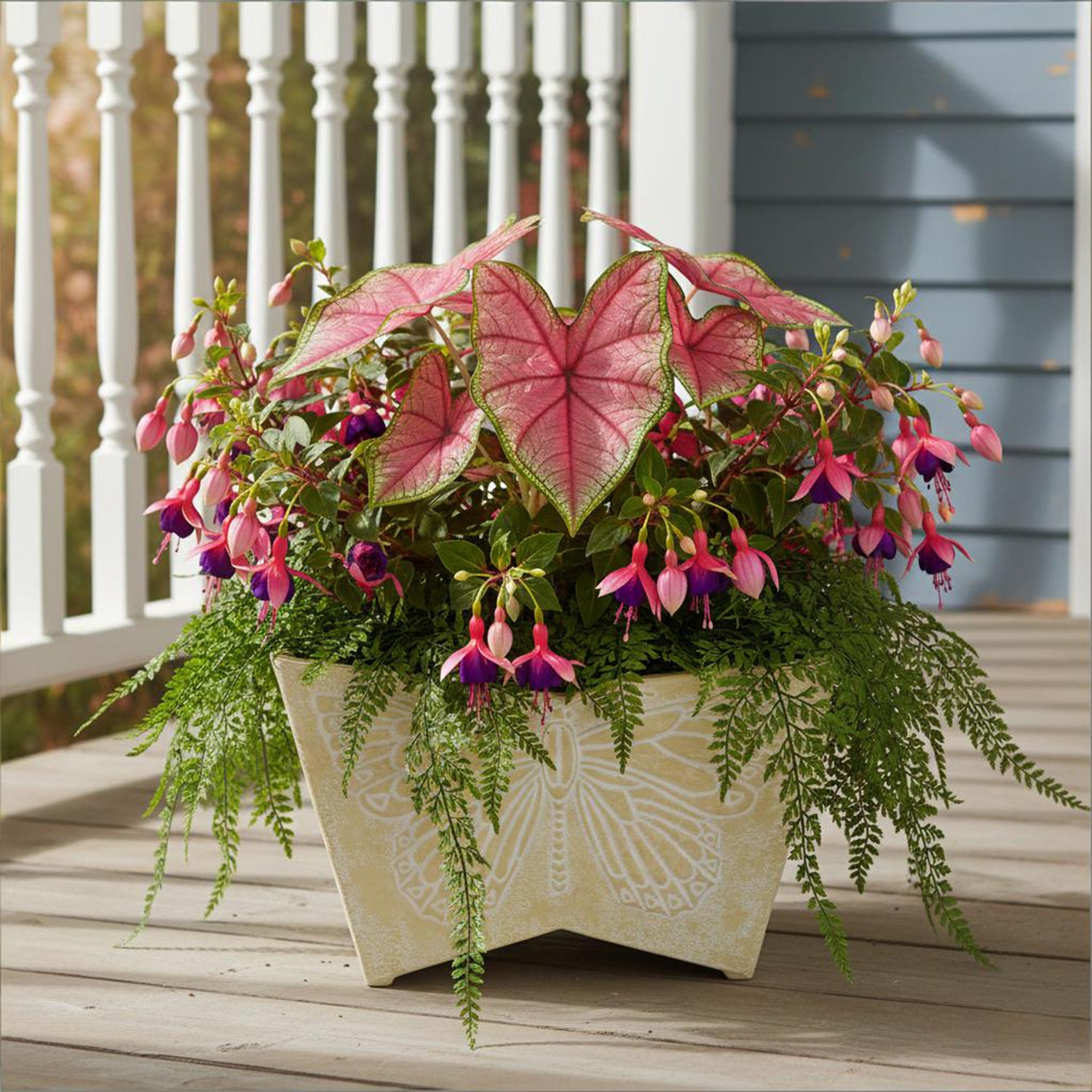 16 inch pots for indoor plants GreenShip 16 inch Planter with Butterfly Relief